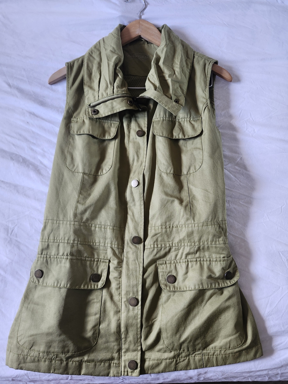 Northern Reflections Olive Green Utility Vest with Front Pockets